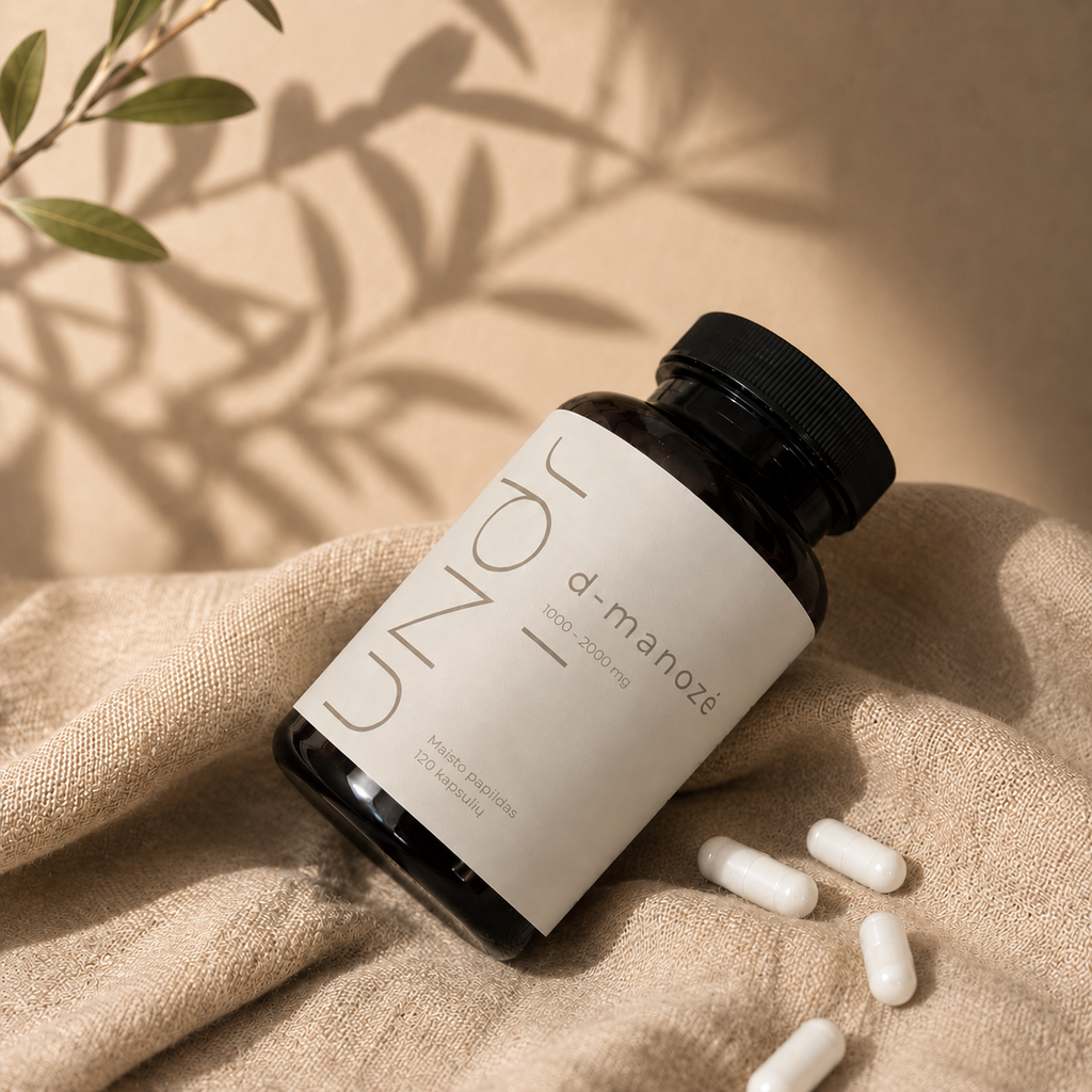 UNDR D-manozė 500 mg, 120 kapsulių